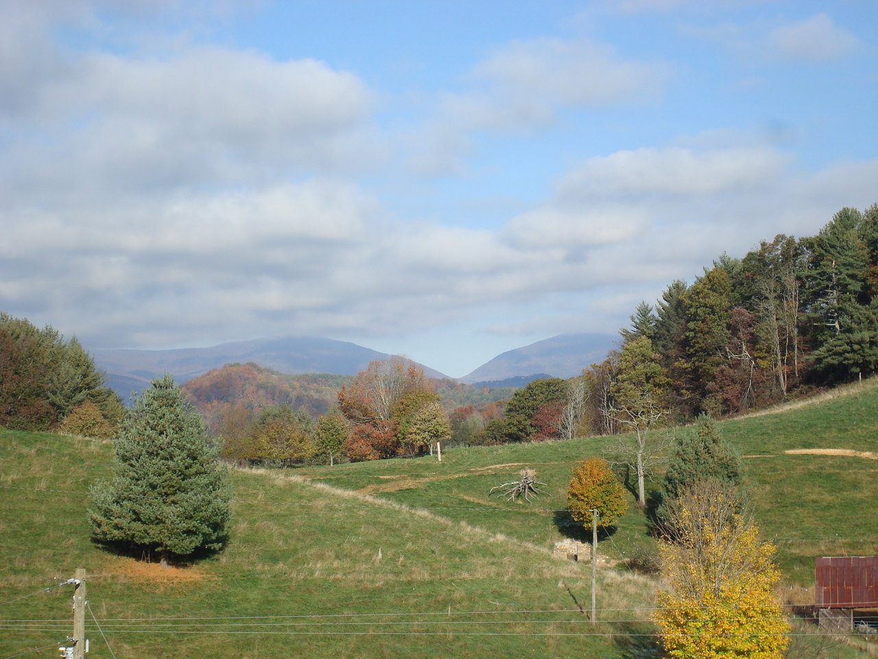 Hills and mountains in the distance