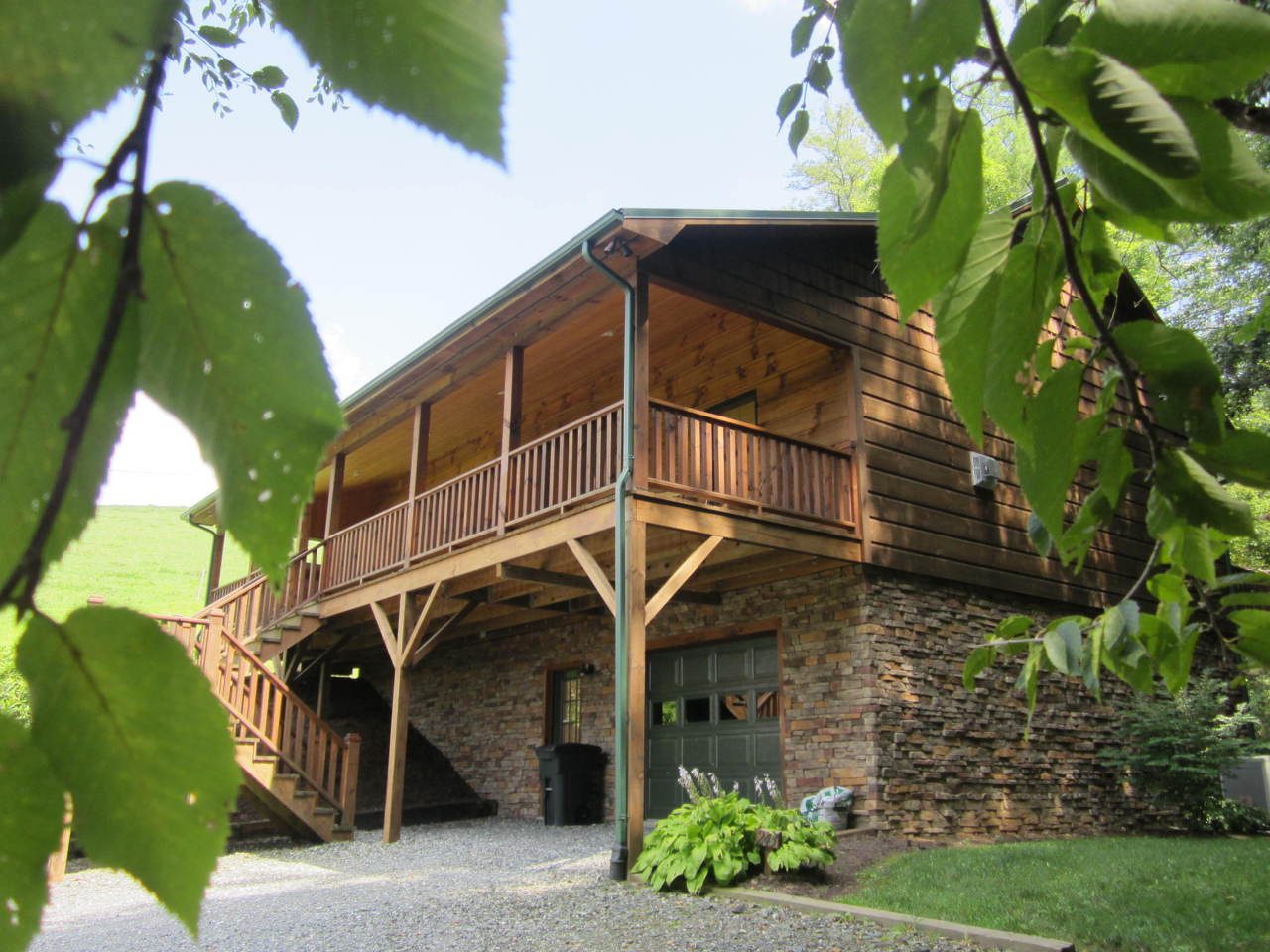 Cabin deck among the trees